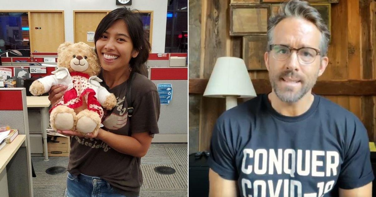 Ryan Reynolds ayudó a una joven a reencontrarse con su invaluable oso de peluche que había sido robado