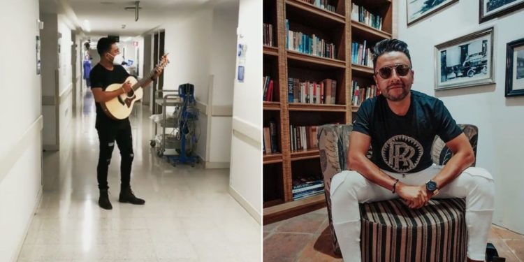 Alex Campos canta en los pasillos del hospital donde está su padre